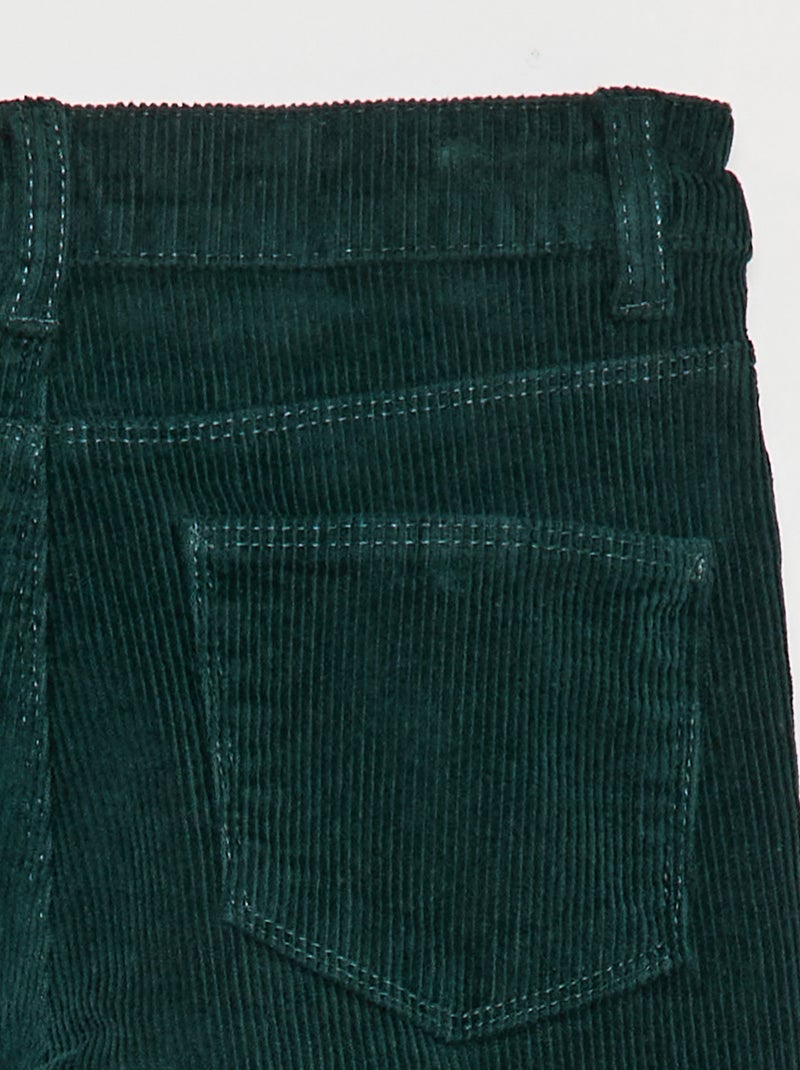 Calças de veludo corte flare Verde - Kiabi