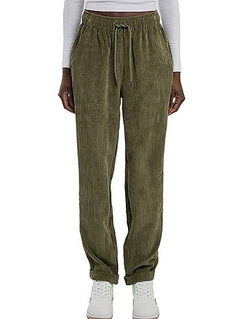 Calças de Veludo Cotelê Kaki para Mulher Teddy Smith Teddy Middle