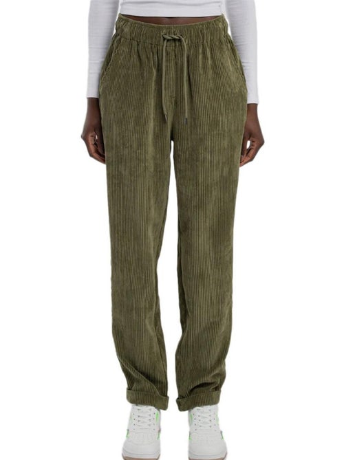 Calças de Veludo Cotelê Kaki para Mulher Teddy Smith Teddy Middle - Kiabi Calças de Veludo Cotelê Kaki para Mulher Teddy Smith Teddy Middle - Kiabi