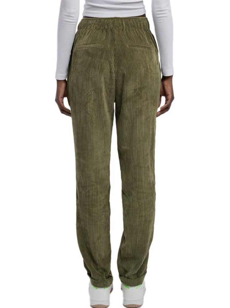 Calças de Veludo Cotelê Kaki para Mulher Teddy Smith Teddy Middle Verde - Kiabi