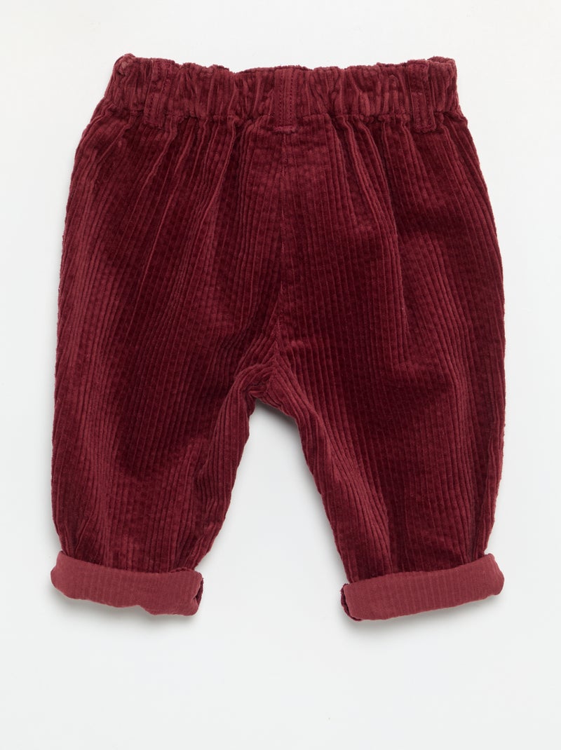 Calças de veludo 'Disney' Vermelho - Kiabi