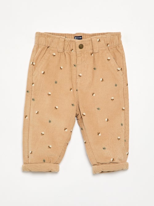 Calças de veludo estampadas - Kiabi Calças de veludo estampadas - Kiabi