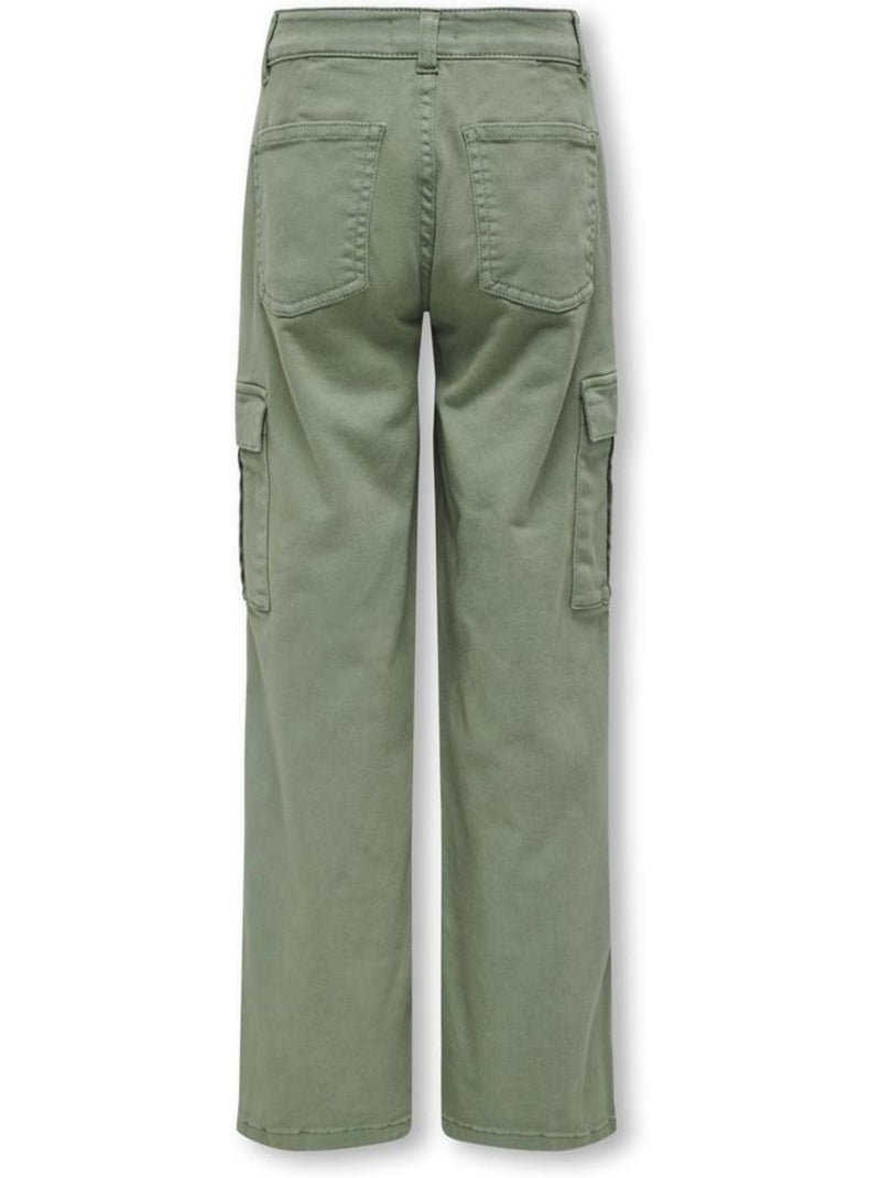 Calças Direitas Kaki para Menina Kids ONLY Kogyarrow Verde cáqui claro - Kiabi