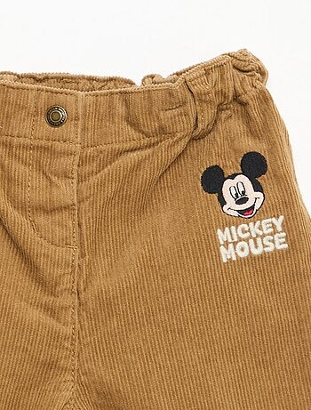Calças "Disney" "Mickey" em veludo cotelê