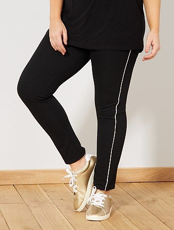 Calças elásticas com faixas finas de lado - Kiabi