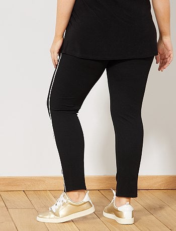 Calças elásticas com faixas finas de lado - Kiabi