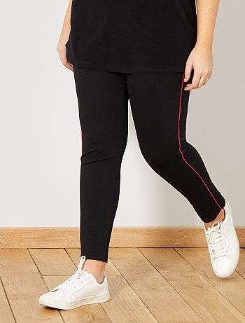 Calças elásticas com faixas finas de lado - Kiabi