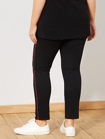 Calças elásticas com faixas finas de lado - Kiabi