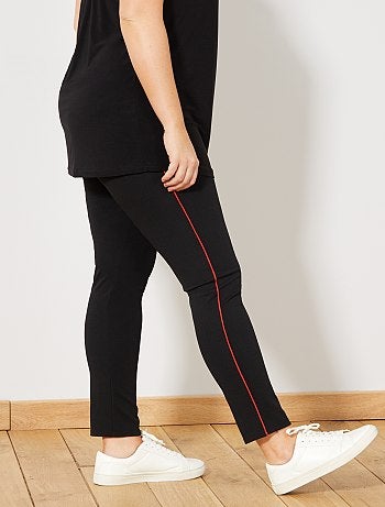 Calças elásticas com faixas finas de lado - Kiabi