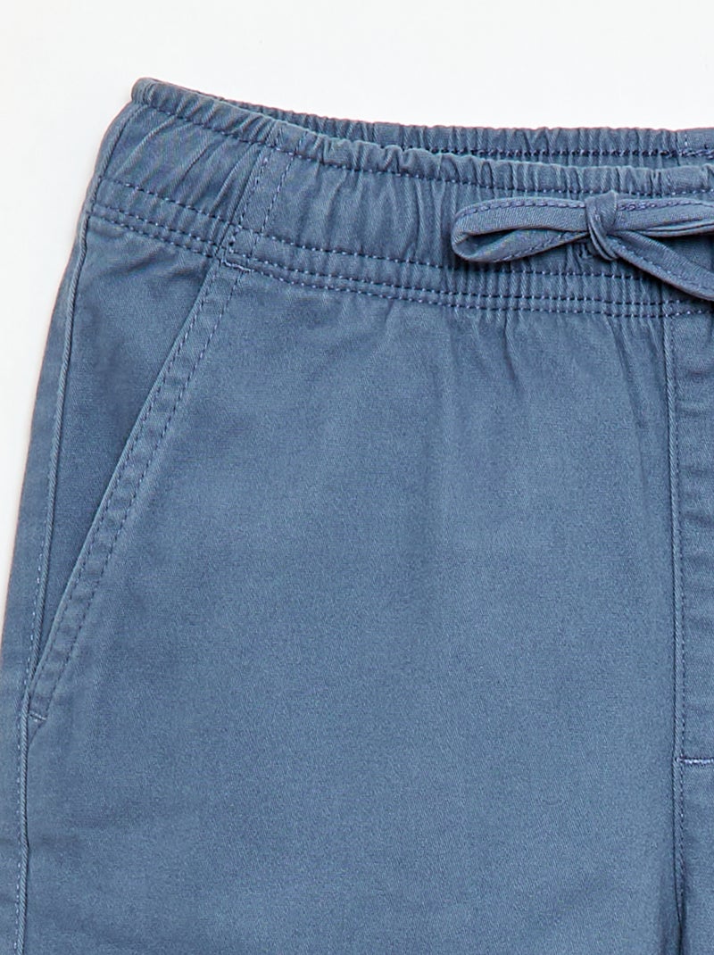 Calças elásticas com vários bolsos Azul - Kiabi