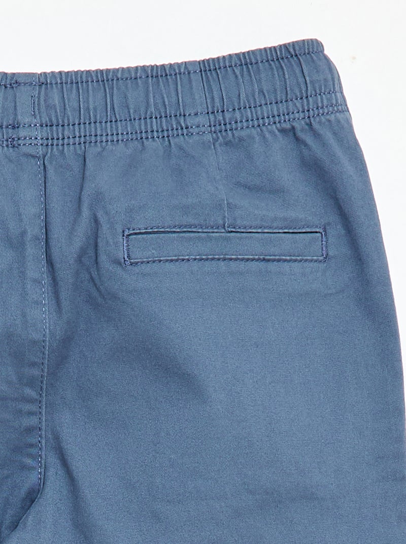 Calças elásticas com vários bolsos Azul - Kiabi