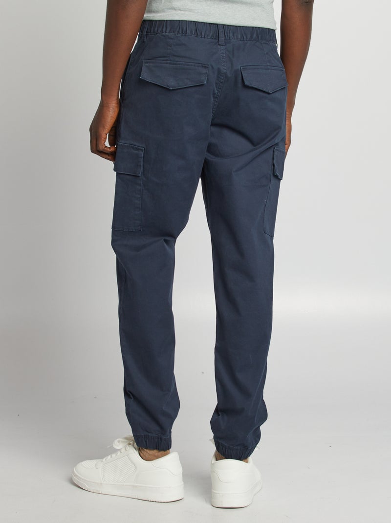 Calças elásticas com vários bolsos AZUL - Kiabi