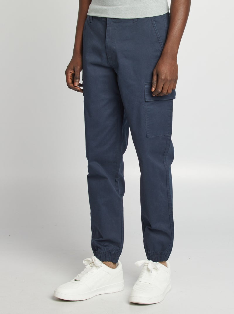 Calças elásticas com vários bolsos AZUL - Kiabi