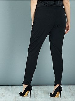 Calças em crepe com renda - Kiabi