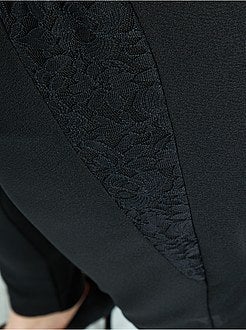 Calças em crepe com renda - Kiabi