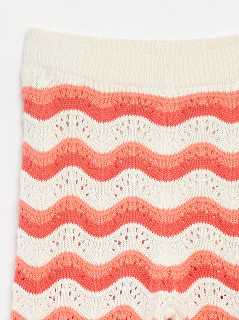 Calças em croché com motivos Vermelho - Kiabi