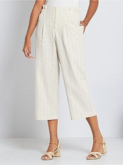 Calças em linho de conceção ecológica - Kiabi