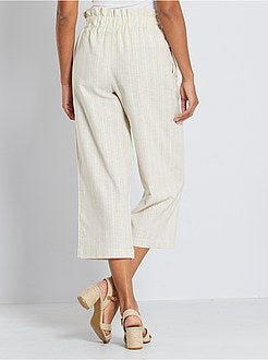 Calças em linho de conceção ecológica - Kiabi