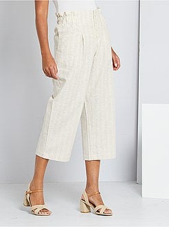 Calças em linho de conceção ecológica - Kiabi