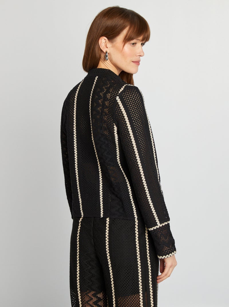 Calças em macramé PRETO - Kiabi