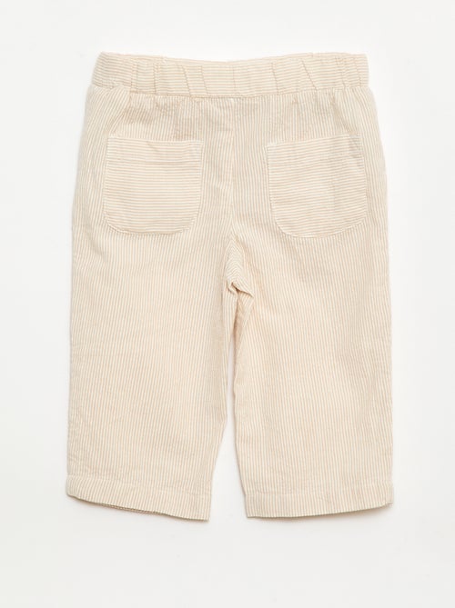 Calças em malha canelada com cintura elástica - Kiabi