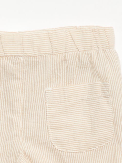 Calças em malha canelada com cintura elástica - Kiabi