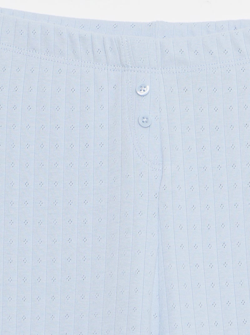 Calças em malha com padrão de renda Branco - Kiabi