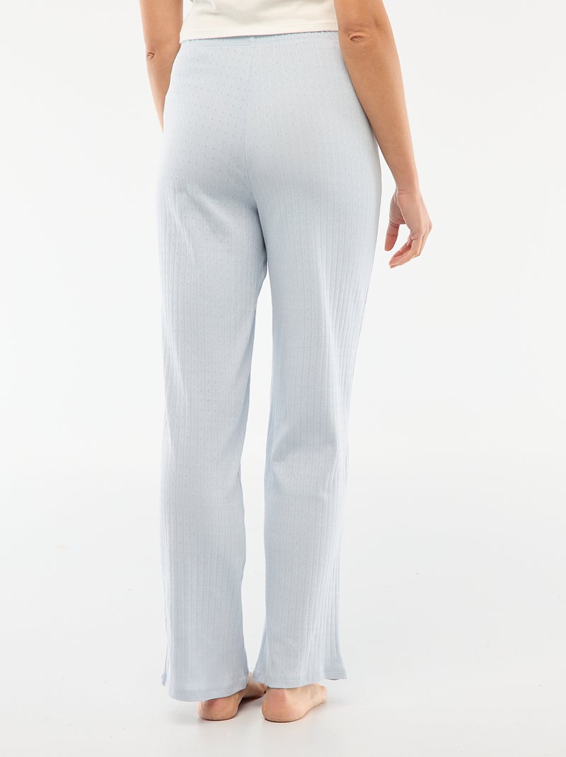 Calças em malha com padrão de renda Branco - Kiabi