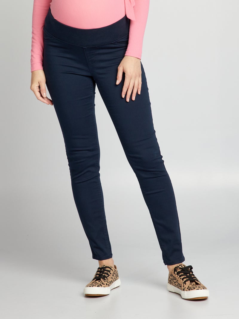 Calças em malha elástica tipo jeggings Azul Marinho - Kiabi