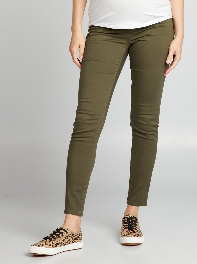 Calças em malha elástica tipo jeggings CAQUI - Kiabi