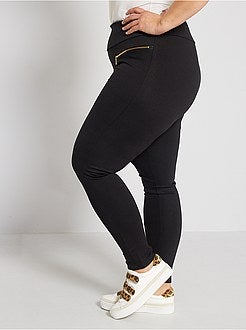 Calças em malha milano com fechos de fantasia - Kiabi