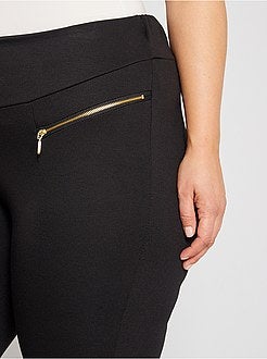 Calças em malha milano com fechos de fantasia - Kiabi