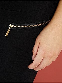 Calças em malha milano com fechos de fantasia - Kiabi