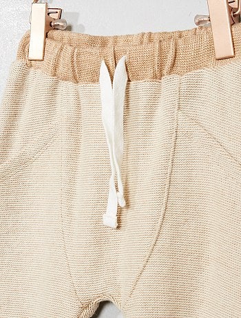 Calças em malha pesada cardada - Kiabi