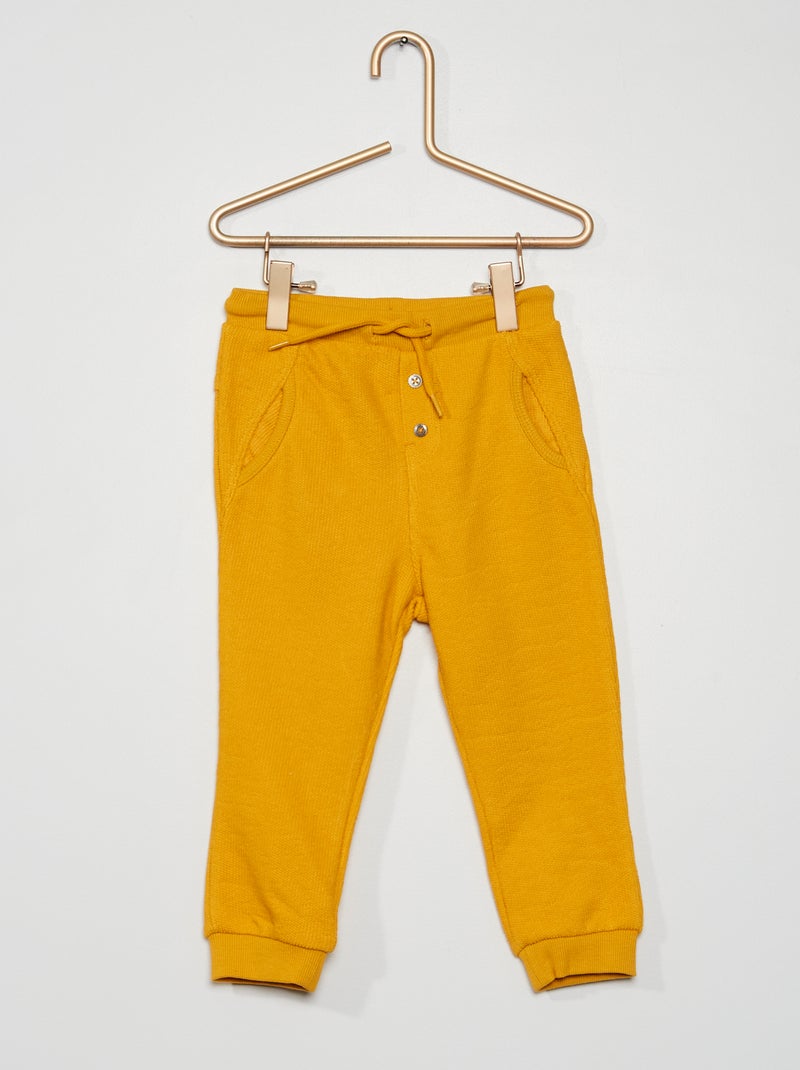 Calças em malha terry francesa Amarelo - Kiabi