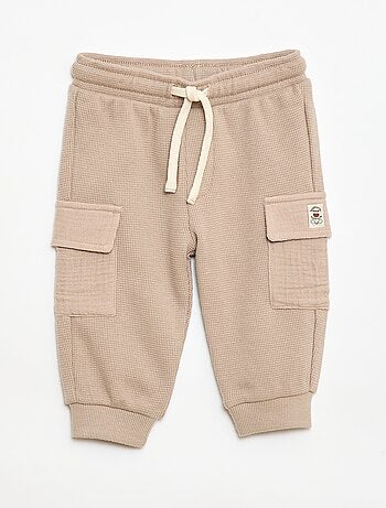 Calças em malha waffle