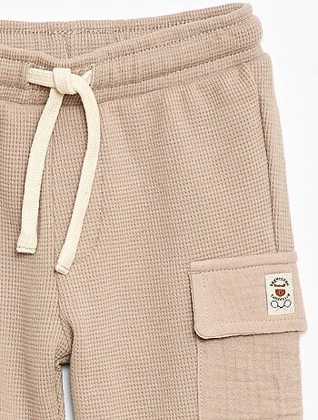 Calças em malha waffle