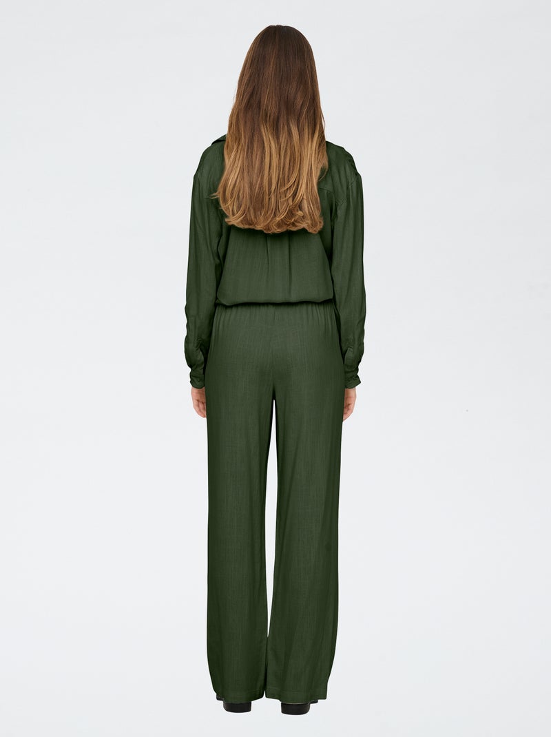 Calças em mistura de linho 'JDY' CAQUI - Kiabi