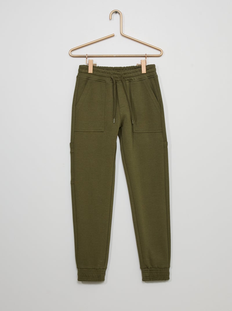 Calças em moletão com bolsos VERDE - Kiabi