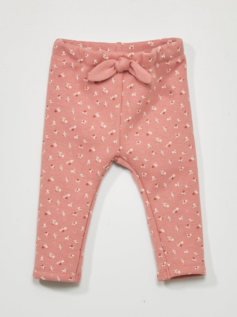 Calças em moletão com estampado - Sempre + quente ROSA - Kiabi