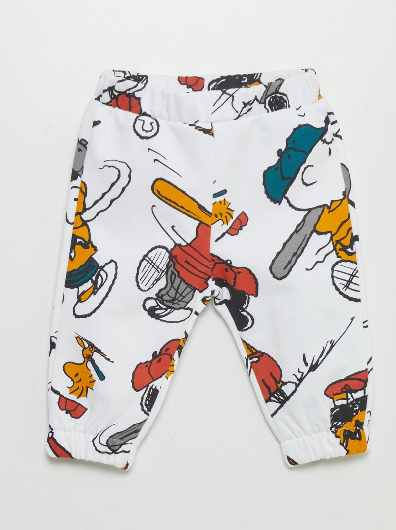 Calças em moletão 'Snoopy' BRANCO - Kiabi
