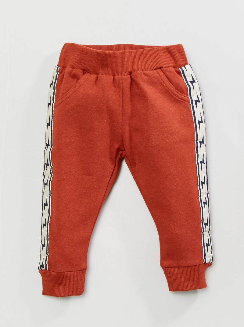 Calças em moletão Vermelho Tijolo - Kiabi
