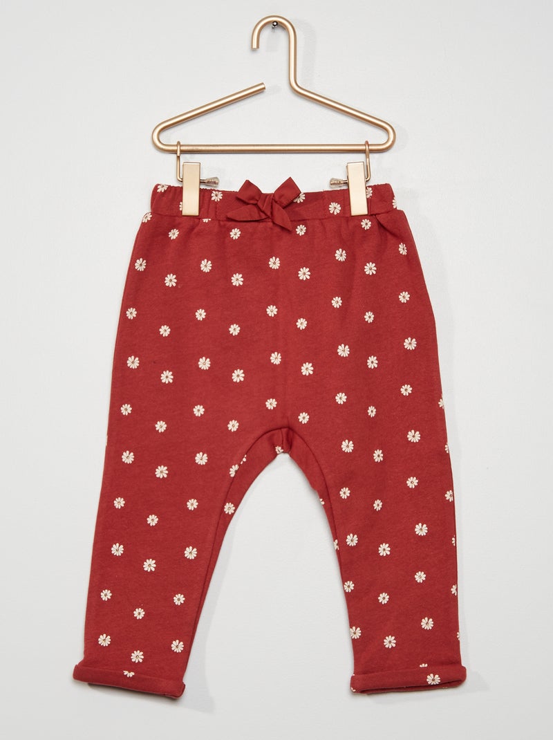 Calças em moletão VERMELHO - Kiabi