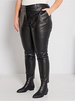 Calças em pele sintética - Kiabi