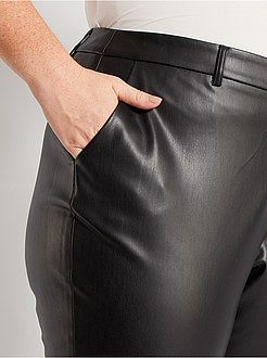 Calças em pele sintética - Kiabi