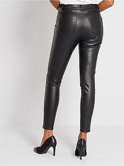 Calças em pele sintética - Kiabi