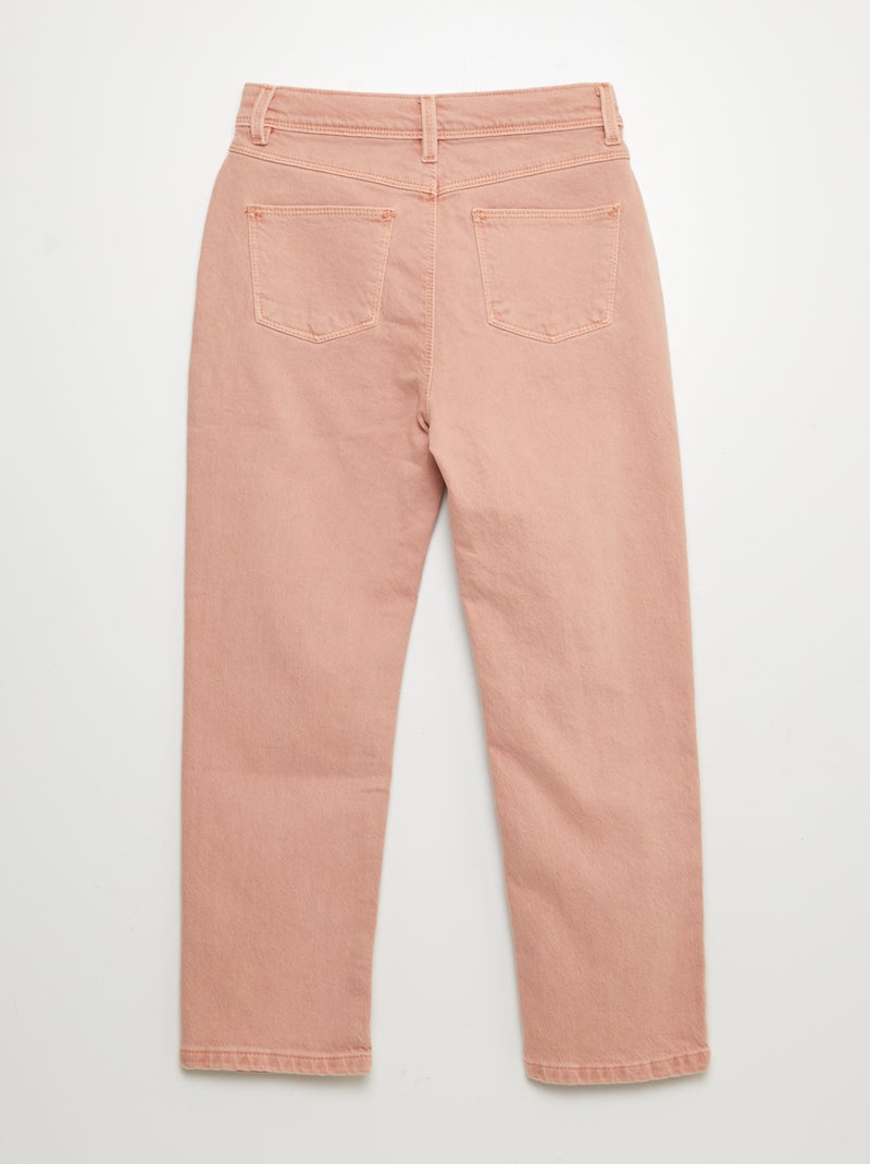 Calças em sarja  - Corte mais confortável Rosa - Kiabi