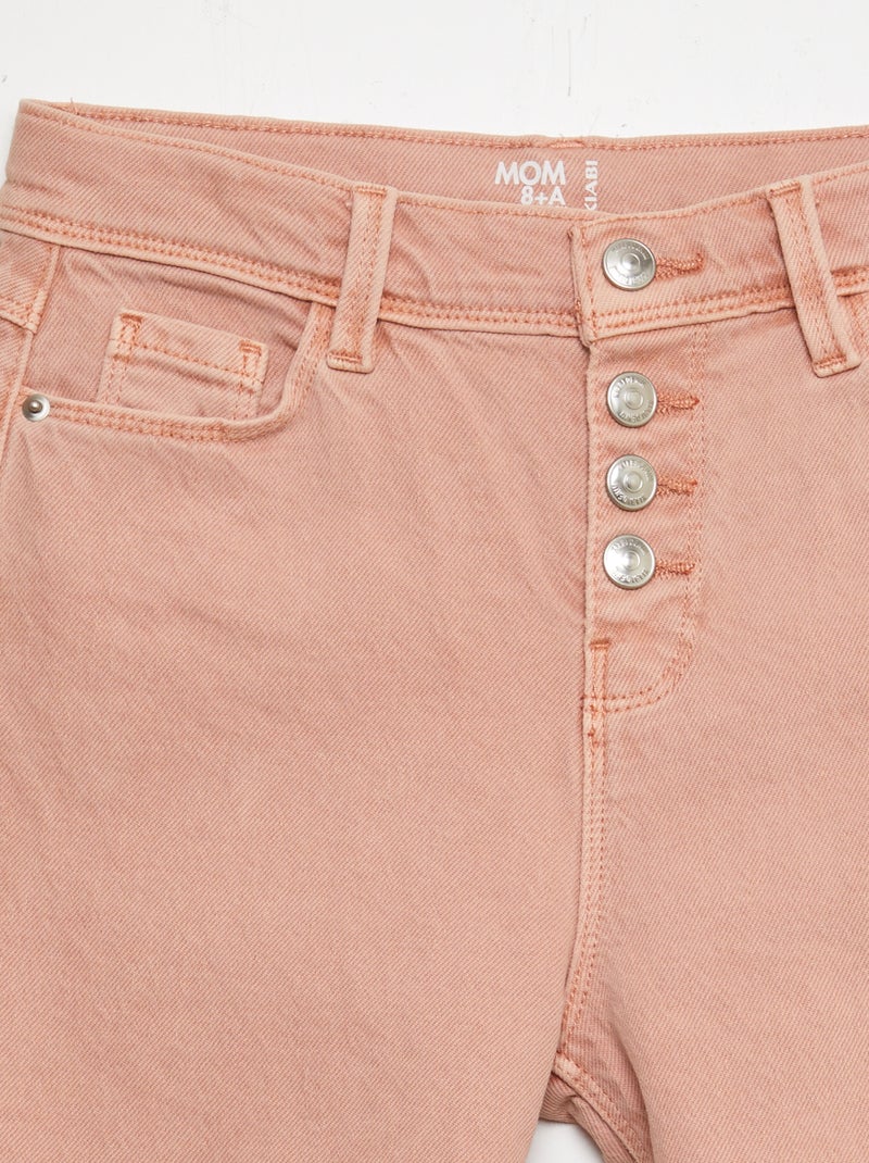 Calças em sarja  - Corte mais confortável Rosa - Kiabi