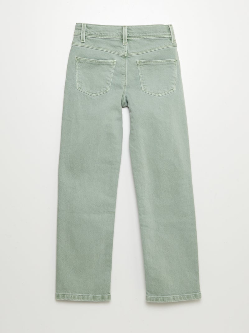 Calças em sarja  - Corte mais justo VERDE - Kiabi