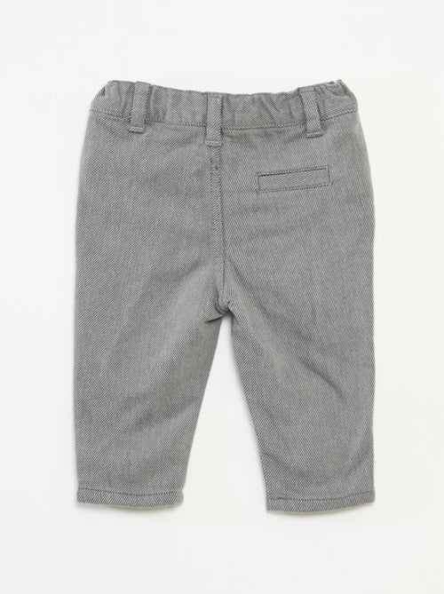 Calças em sarja com 2 bolsos verdadeiros - Kiabi